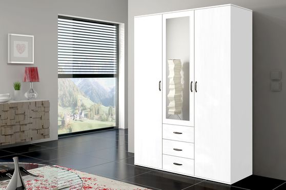 White finish versatile wardrobe/closet