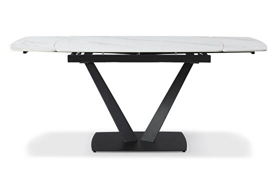 White matte extension dining table