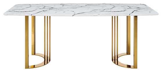 Gold marble top dining table in luxury style