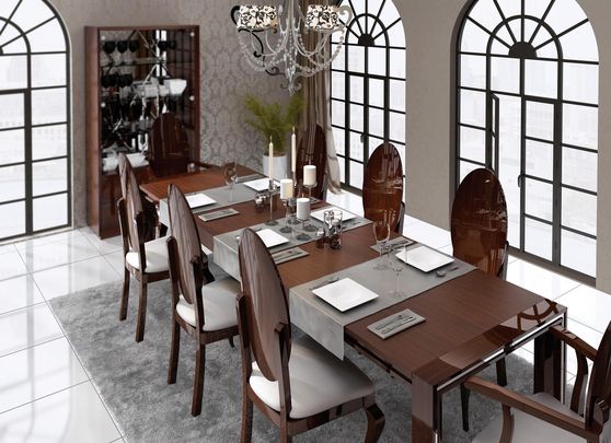 European high-gloss oversized family dining