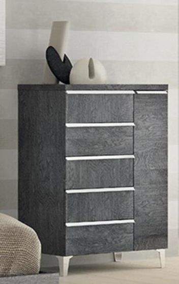 Gray lacquer modern chest made in Italy