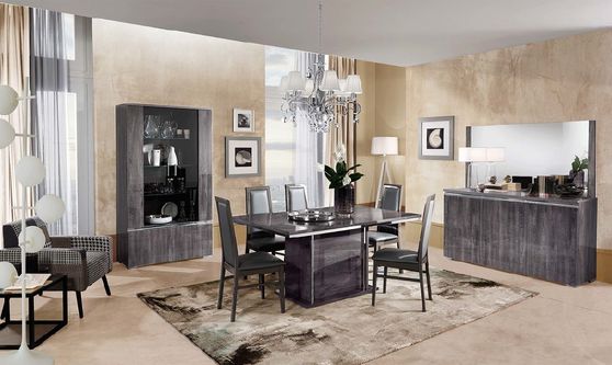 Italy gray finish family size dining w/ extension