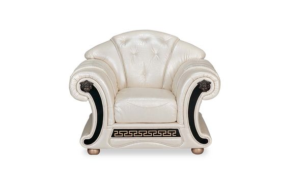 Pearl royal style tufted button design leather chair