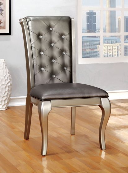 Contemporary gray/padded dining chair