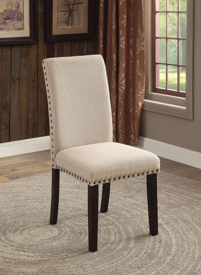 Contemporary ivory padded dining chair