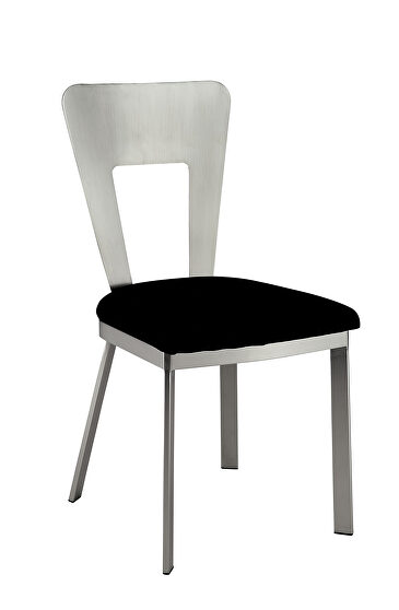 Silver/black contemporary side chair