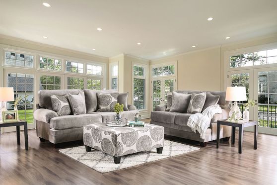 Gray soft microfiber US-made casual style sofa