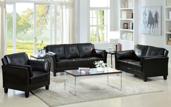 Casual black contemporary affordable sofa