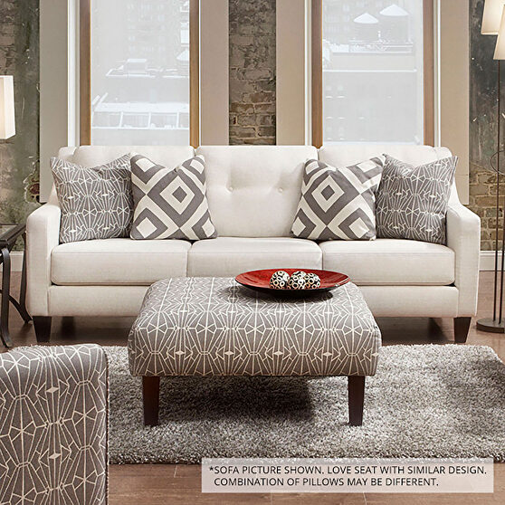 Ivory contemporary loveseat