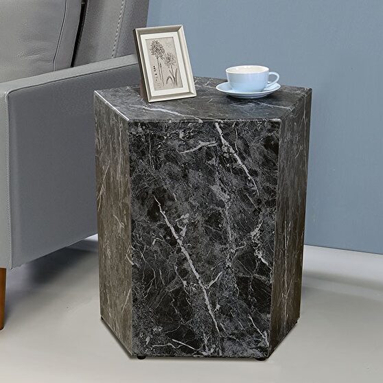 Faux marble polygon side table