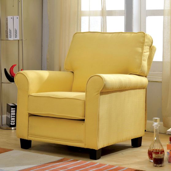 Yellow Transitional Single Chair w/ Blue