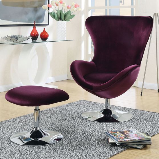 Purple accent / lounge chair w/ ottoman