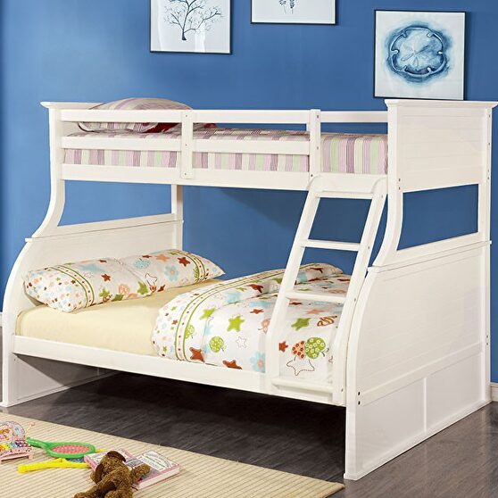 Twin/full bunk bed in white finish