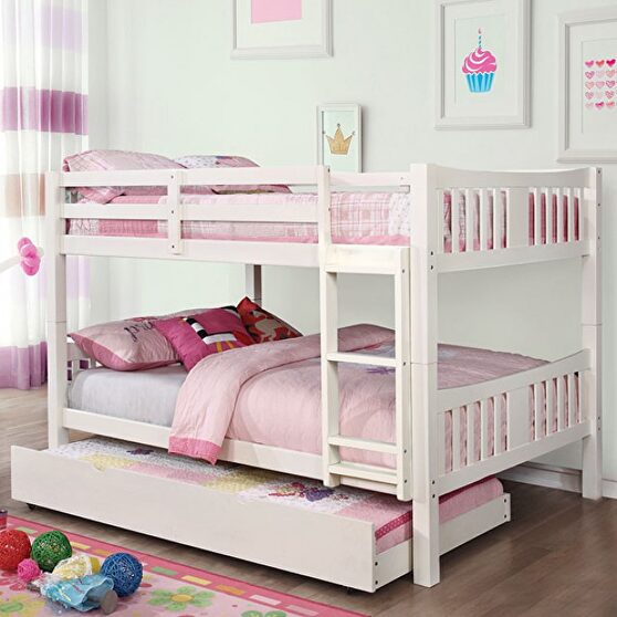 Full/full bunk bed in white finish