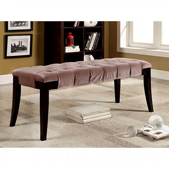 Brown padded flannelette contemporary bench