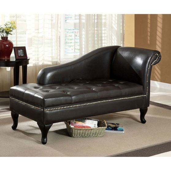 Black Contemporary Storage Chaise