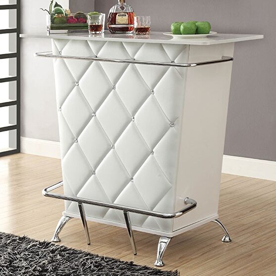 White/chrome contemporary bar table
