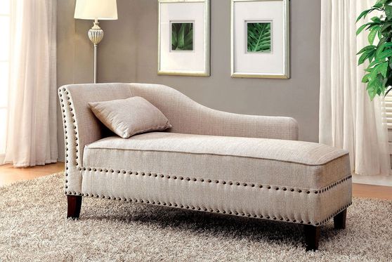 Beige contemporary chaise