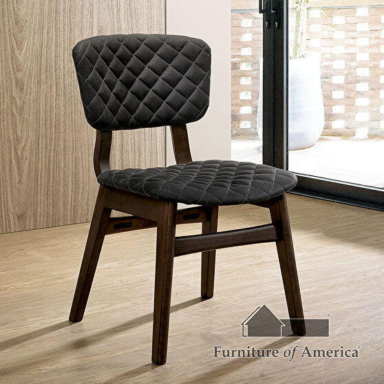 Gray walnut mid-century modern dining chair