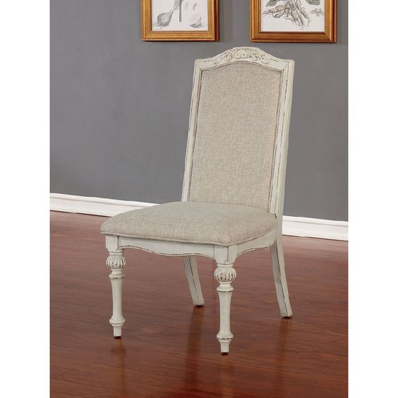 Antique White Rustic Dining Chair