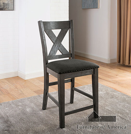 Gray finish rustic counter height chair