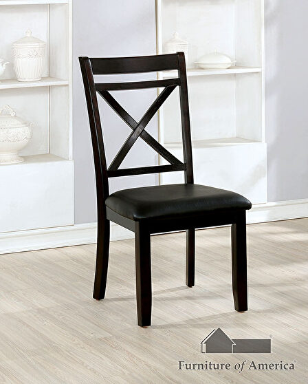 Dark brown/dark oak transitional side chair