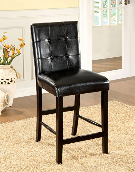 Black leatherette counter ht. chair
