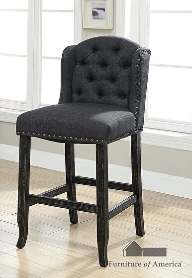 Gray linen-like fabric bar chair