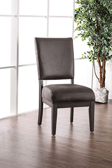 Gray finish rustic side chair