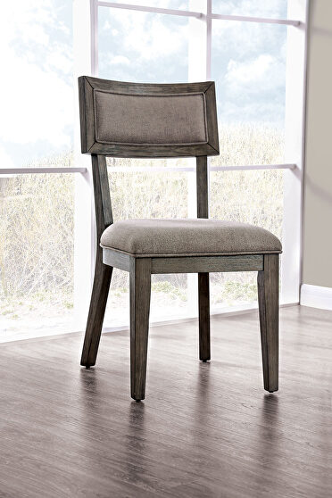 Gray upholstered seat dining chair