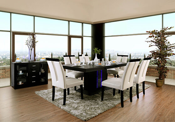 Black/beige transitional dining table