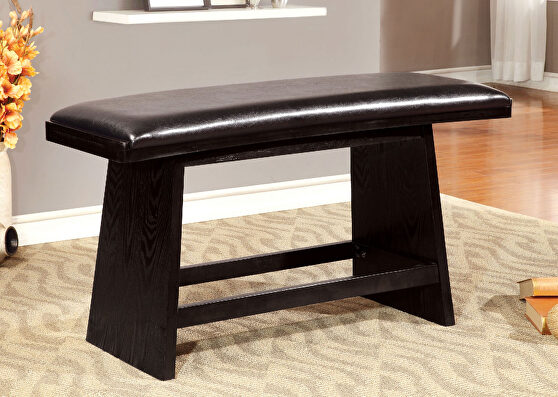 Black finish contemporary counter ht. bench