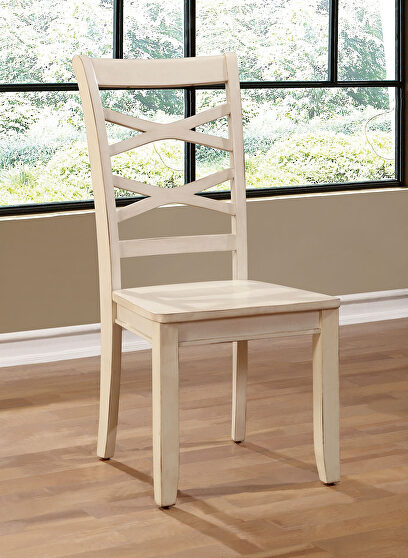 White transitional side chair
