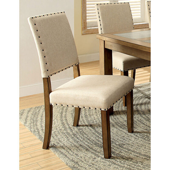 Natural tone industrial dining chair