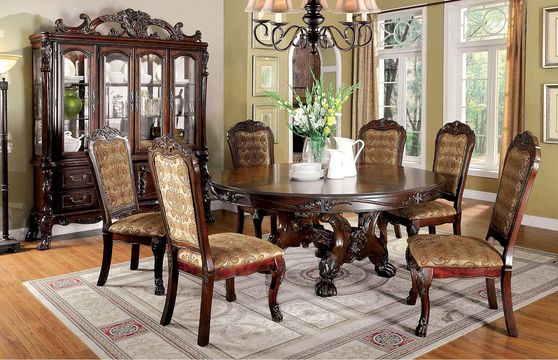 Traditional cherry round family table