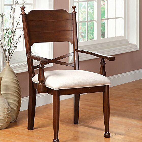 Brown cherry finish cottage dining chair