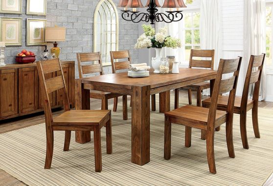 Dark oak rustic natural wood family size table