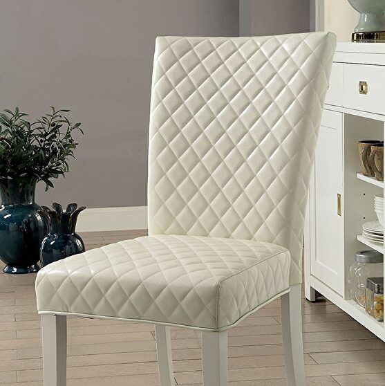Diamond tufted design padded leatherette dining chair