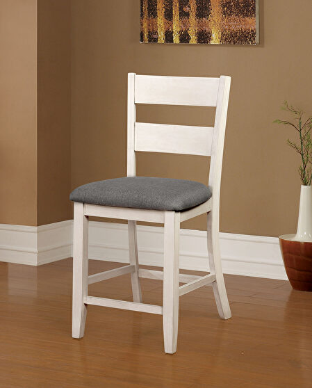 White/gray transitional dining chair