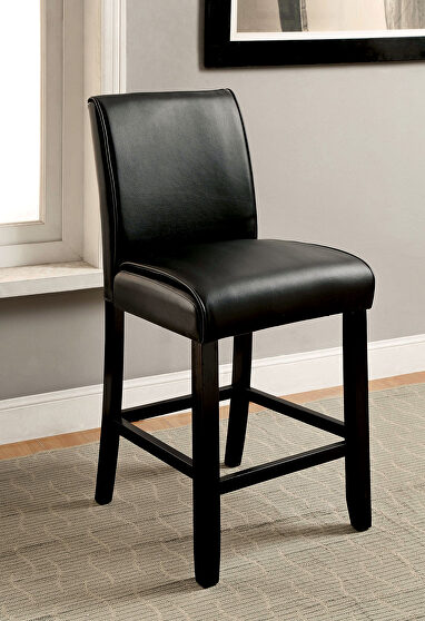 Black leatherette upholstered back & seat counter ht. chair