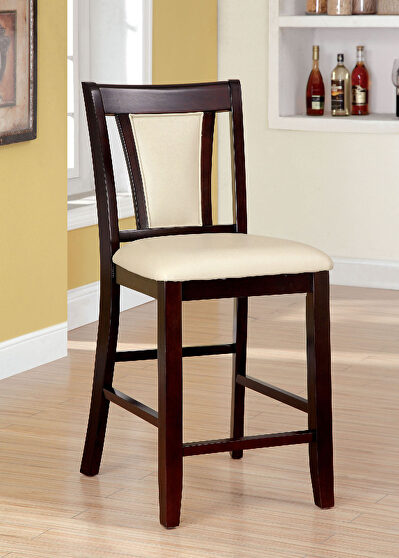 Dark cherry/ ivory contemporary counter ht. chair