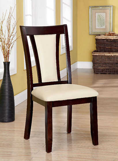 Dark cherry/ ivory transitional dining chair
