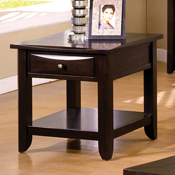 Espresso transitional end table