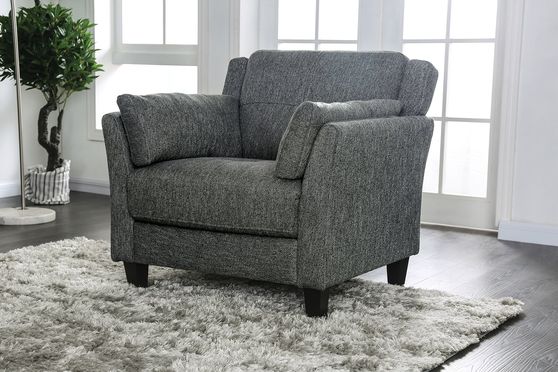 Gray Contemporary Chair in Linen Like Fabric