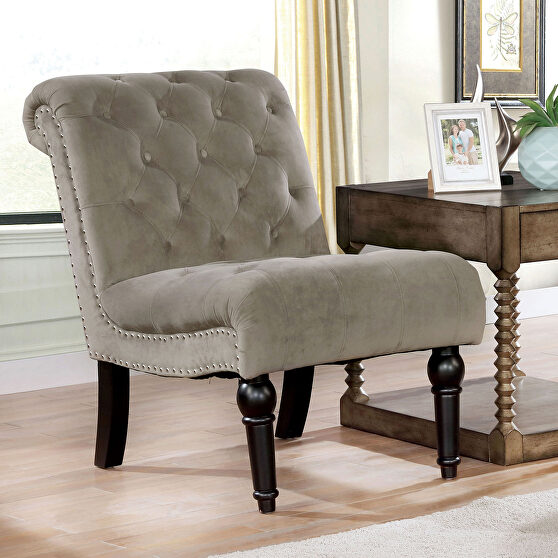 Soft gray linen fabric chair
