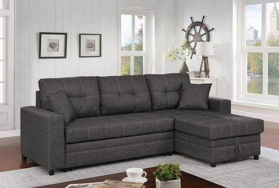 Gray contemporary sectional w/ sleeper