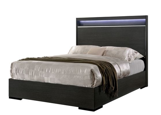 Warm gray contemporary king bed