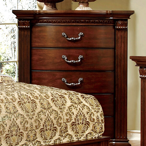 Traditional style cherry finish chest