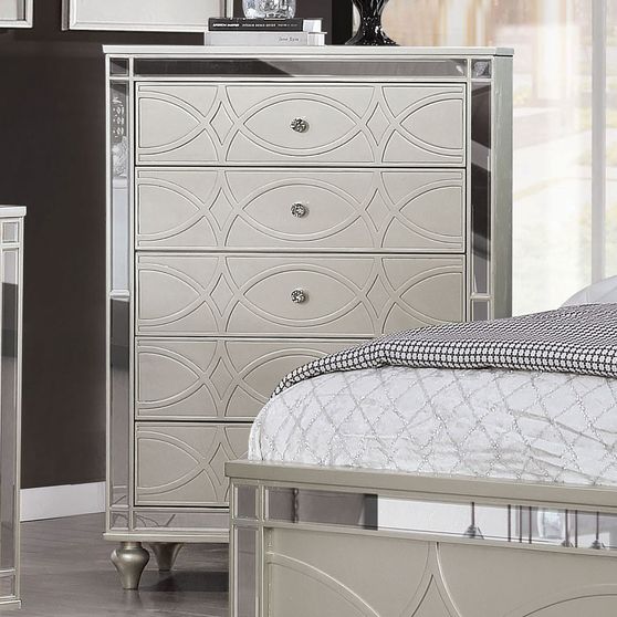 Mirrored accents contemporary chest