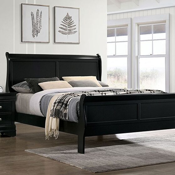 Black english dovetail construction transitional full bed